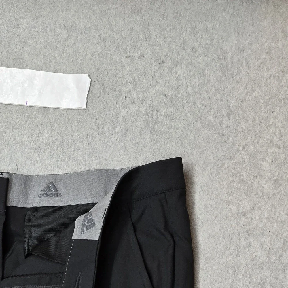 Adidas Men Pants 34X32 Black Dress Pants Golf Pants Logo 29